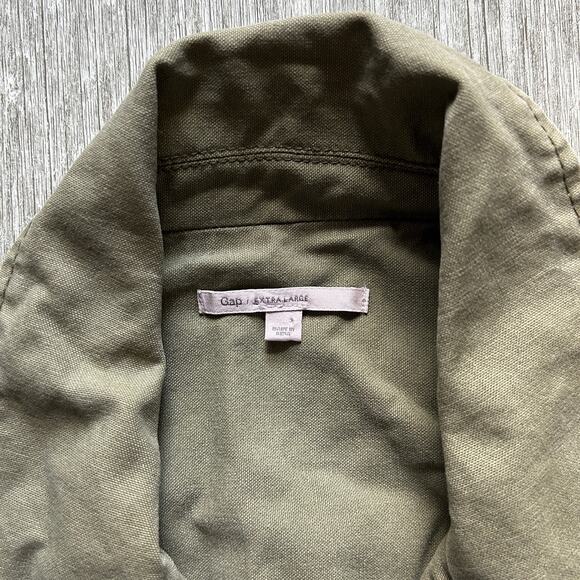 GAP Army/Olive Green Button Down Front Pockets Chore/Barn/Utility Coat Size XL - Picture 10 of 12